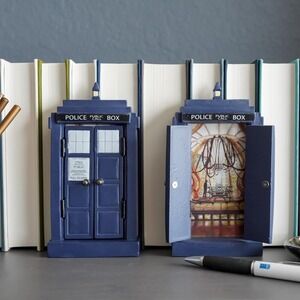 LitJoy Crate Doctor Who‎ TARDIS Bookend Blue Police Box Opening Doors Decor